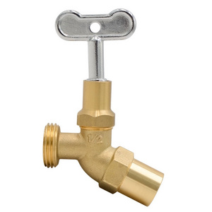 LF Brass Hose Bib water Faucet With Key , Outdoor Garden Hoses Spigot Shut Off Valve Hose Facuets