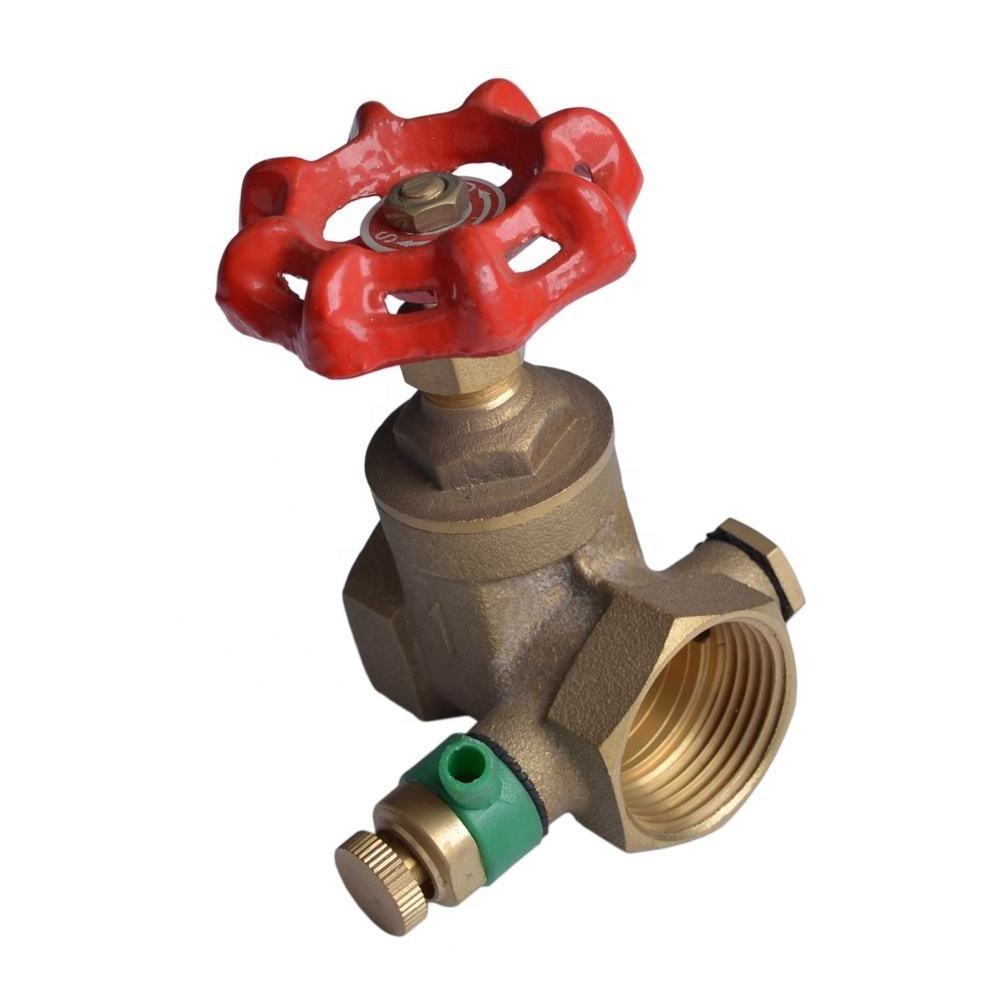 Brass Gate Valve With Drain 1/2