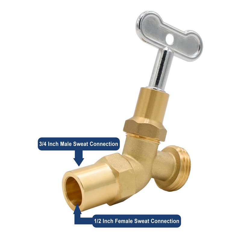 LF Brass Hose Bib water Faucet With Key , Outdoor Garden Hoses Spigot Shut Off Valve Hose Facuets