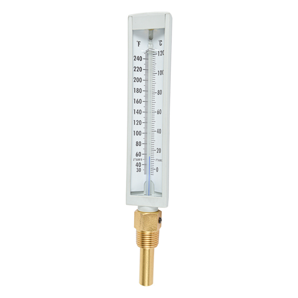 Glass Tube Brass Stem Temperature Measuring Plastic Case Industrial Thermometer