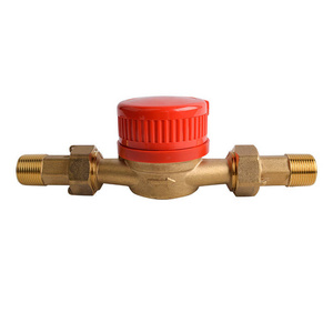 3/4" Red Brass Single Jet Dry Type Vane Wheel Water Meter for Hot Water