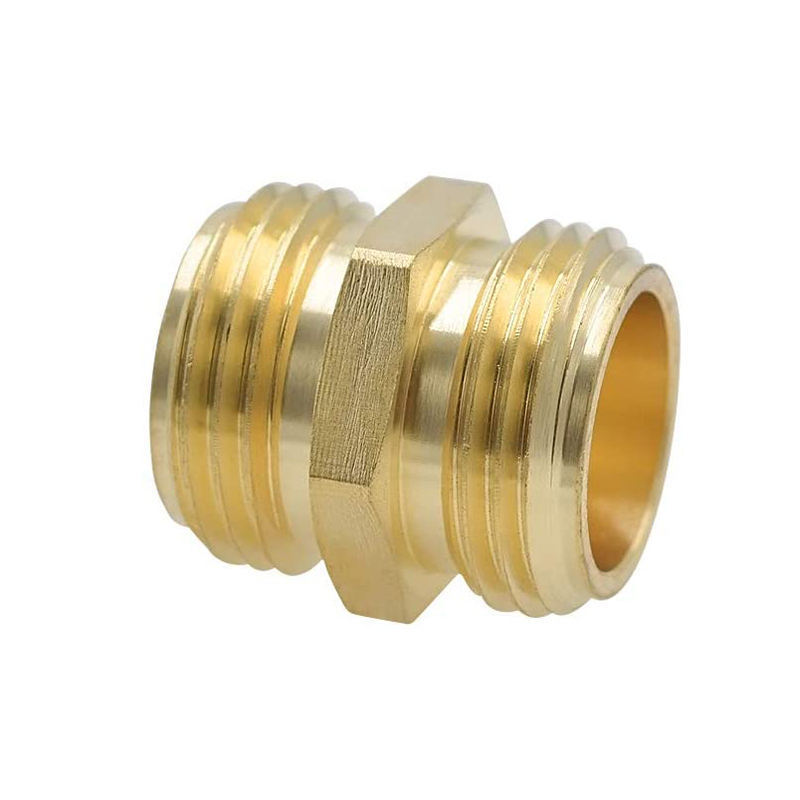 3/4 Inch Brass Garden Hose Adapter Double Male Quick Connector