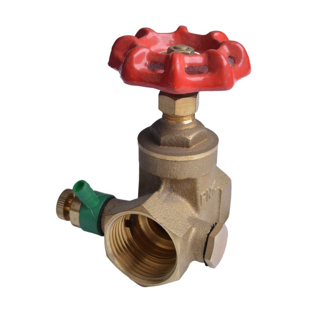 Brass Gate Valve With Drain 1/2