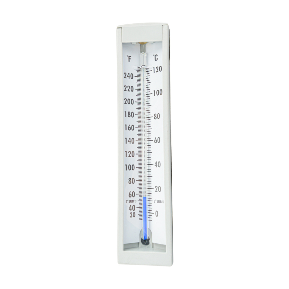 Glass Tube Brass Right Angle Stem Temperature Measuring Plastic Case Industrial Thermometer