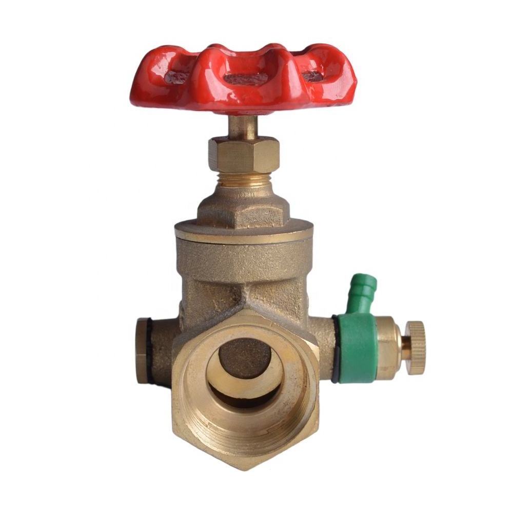 Brass Gate Valve With Drain 1/2