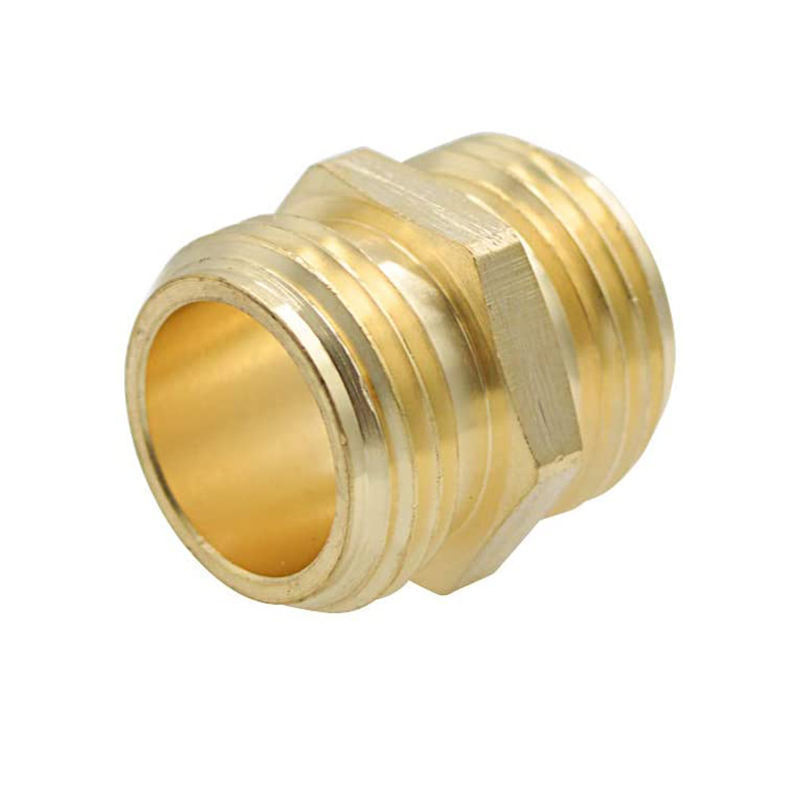 3/4 Inch Brass Garden Hose Adapter Double Male Quick Connector