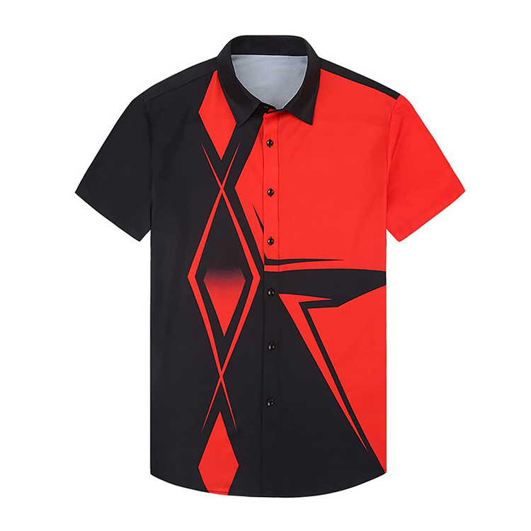 Cheapest Full Button Black Red Sports Polo Shirt Mens Polo Shirts Full Sublimation T Shirt For Men