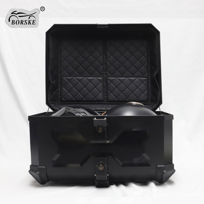 BORSKE High End 58L ABS Delivery Box Motorcycle Top Case Waterproof Suit Case Motorcycle Tail Box