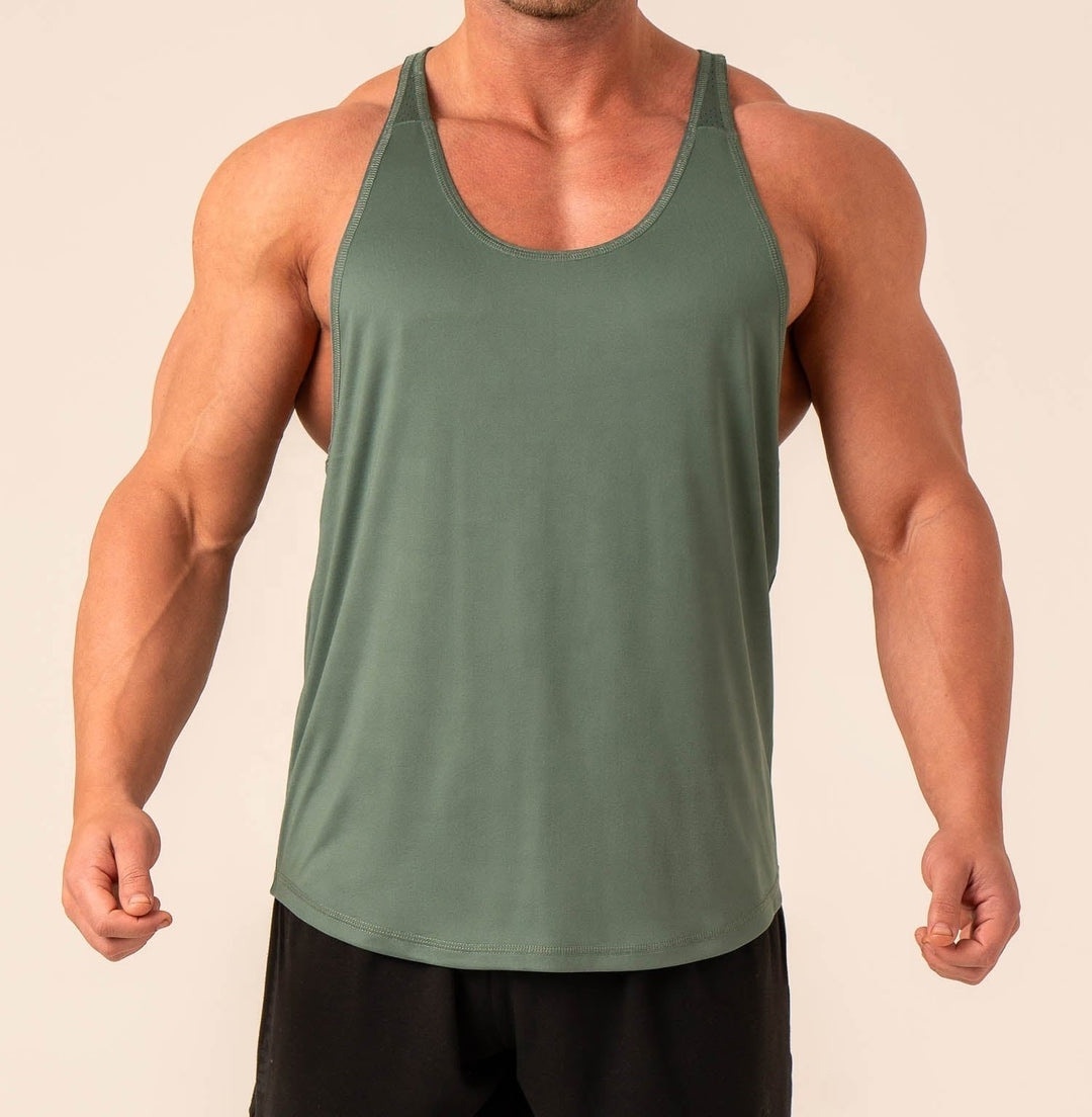 High Quality Custom Logo Fitness Ribbed Vest Men's Gym Tank Tops