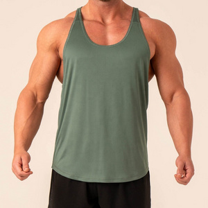 High Quality Custom Logo Fitness Ribbed Vest Men's Gym Tank Tops