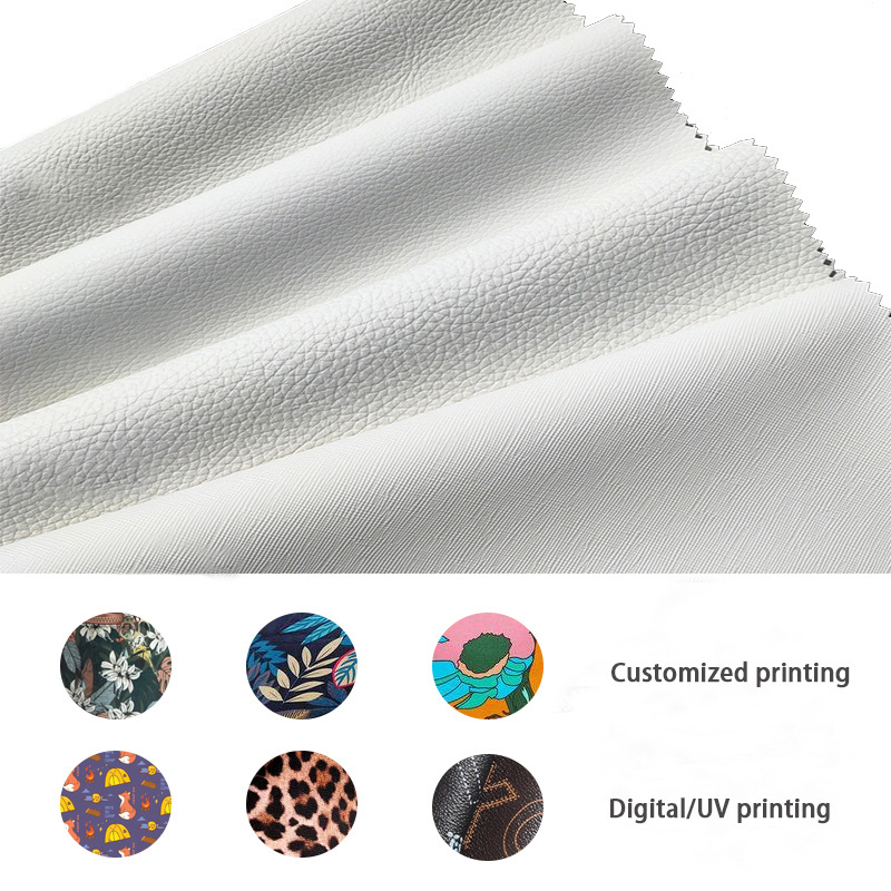 Custom digital printed faux PVC leather vinyl fabric material