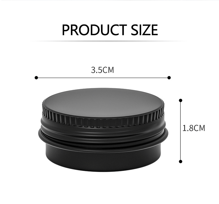 5ml 10ml/15ml/20ml 30ml/50ml/60ml/80ml/100ml Matte Black Cosmetic/candle/candy Metal Aluminium Tin Box/container/jar