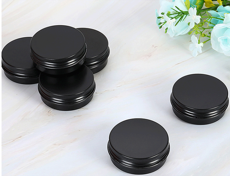 5ml 10ml/15ml/20ml 30ml/50ml/60ml/80ml/100ml Matte Black Cosmetic/candle/candy Metal Aluminium Tin Box/container/jar