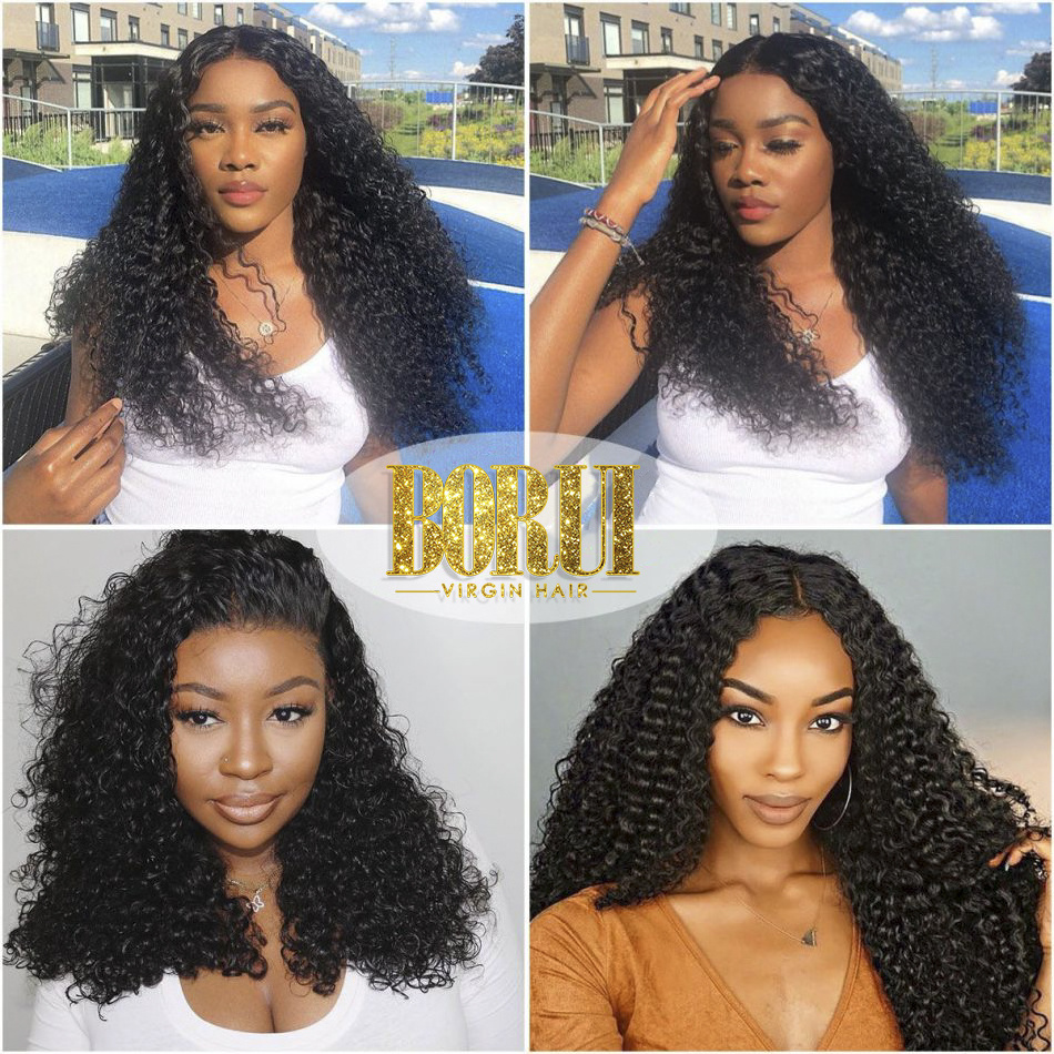 BORUI 9a 10a 12a grade mongolian burmese vietnamese short long kinky curly 4c human hair bundles with closure frontal