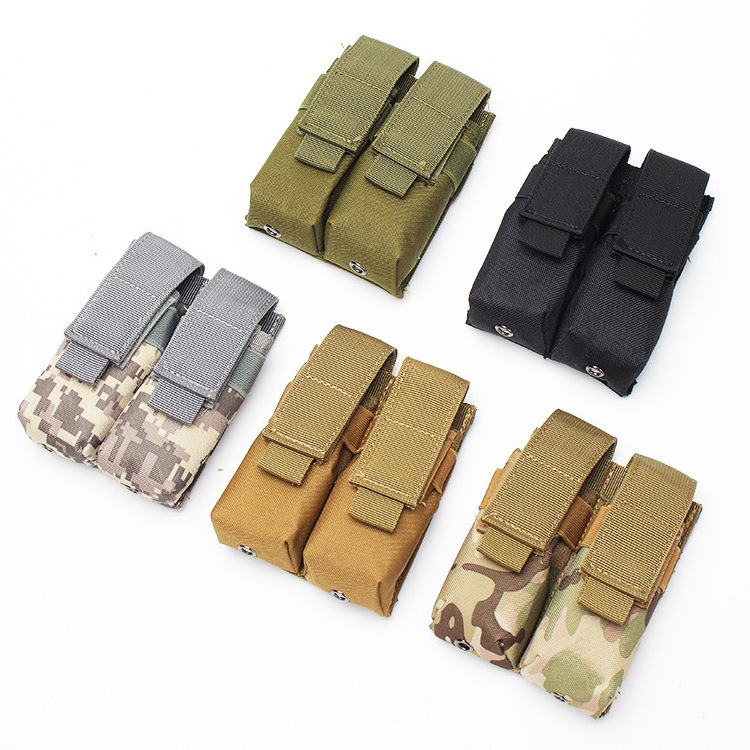 Molle Double Flashlight Holster 9MM Mag Pouches 600D Nylon Tactical Tool Organizer Holder for Duty Belt Vest