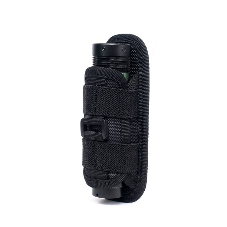 Tactical Flashlight Holster Duty Belt Pouch Stretchable Rotatable Clip 360 Degree Holder for Security Belt