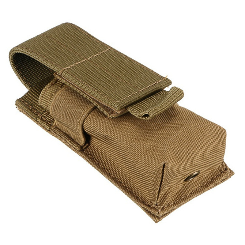 Tactical Molle Pouch Flashlight Holster with Belt Elastic Multicam 600D Nylon Single Spray Holder for Camping Outdoor