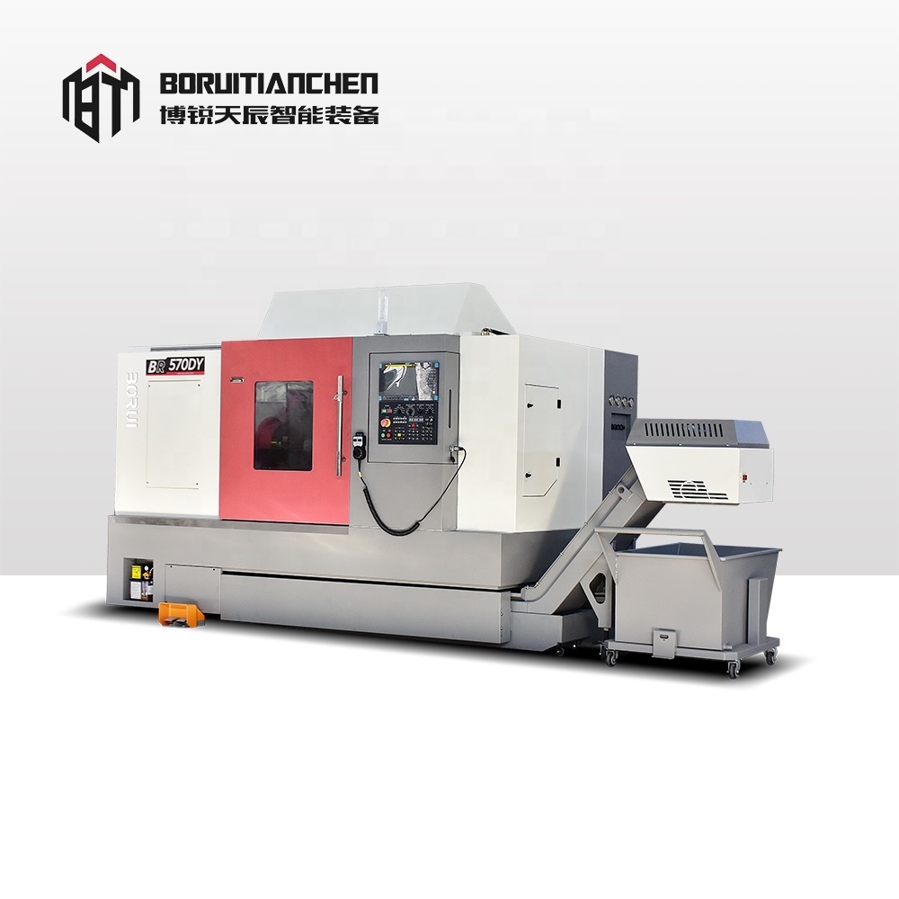 The Maximum Workpiece Length Is 750mm BR570DY High Precision CNC Turning Center Slant Bed Lathe Torno CNC Industrial