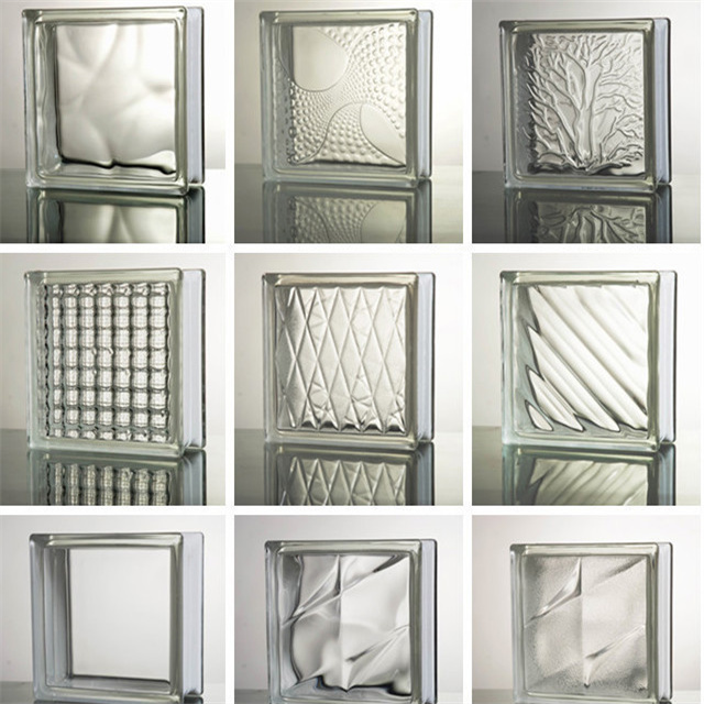 190*190*80mm Clear Frosted Glass  Bricks With Hole  For Decoration Blocks For Wall Glass Blocks Decorative Brick