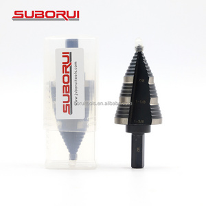 SUBORUI Inch Straight Grooved Double Fluted M2 High Speed Steel Hss Step Drill bits for Hole Drilling in Stainless Steel