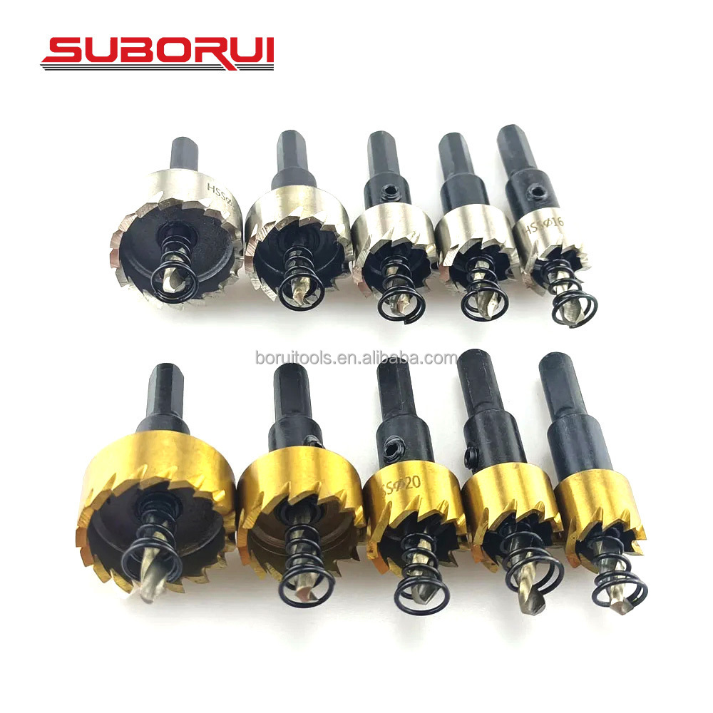 SUBORUI 16-30MM HSS Hole Saw Cutting Kit Drill Bits Opener Cutter Hole Saw Set For Stainless Steel Metal Iron