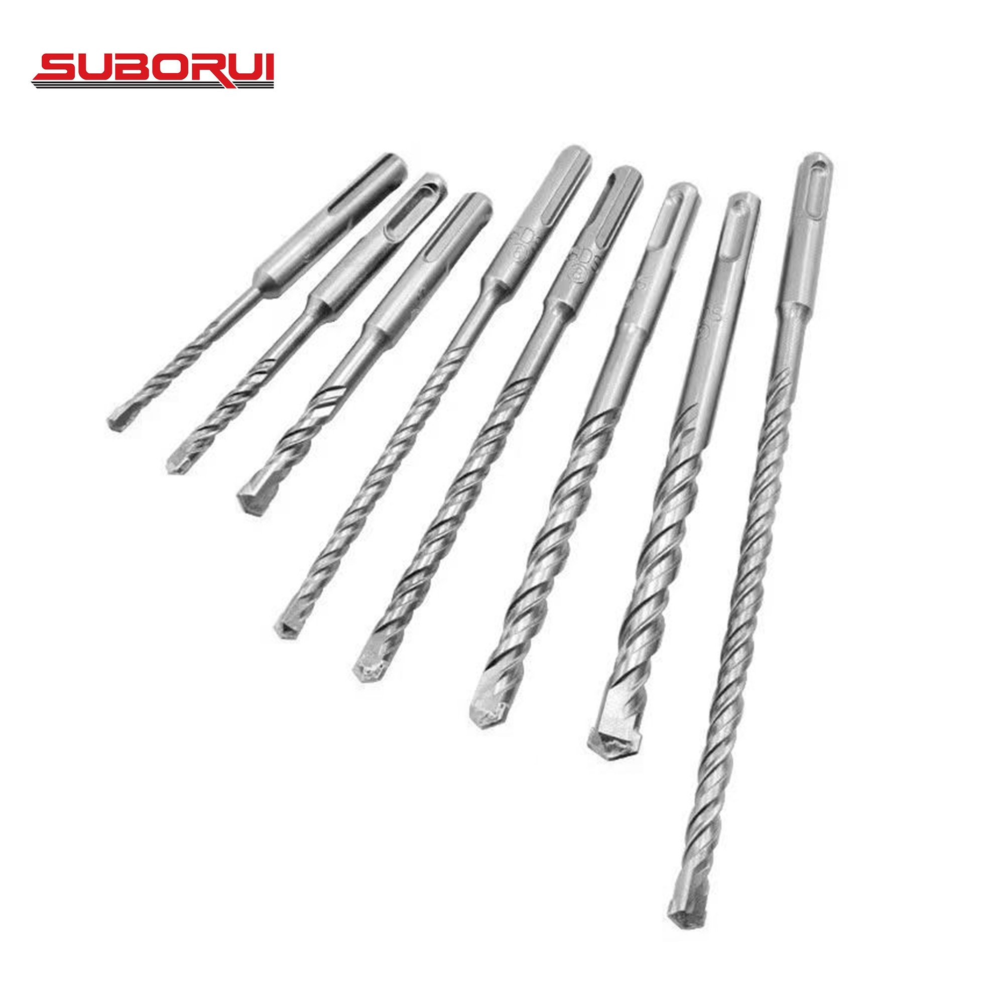 SUBORUI 6mm 8mm 10mm 12mm 14mm Cross Carbide Tip Type Steel Alloy SDS Plus Hammer Concrete Drill Bits for Masonry Concrete Rock