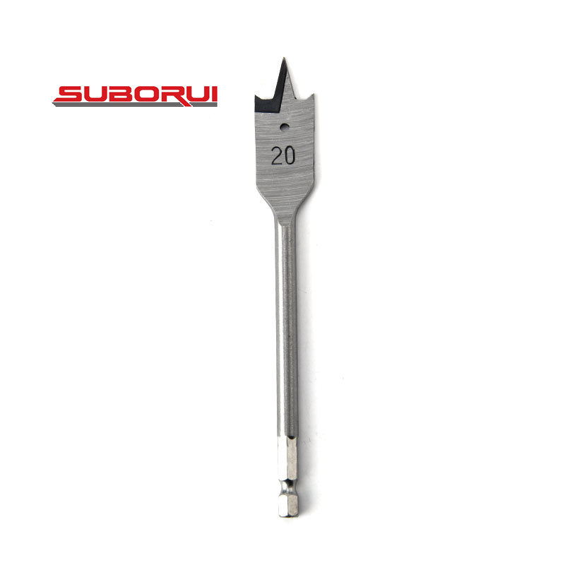 Borui Quick Change Hex Shank Tri-Point Paddle Brocas Flat Wood Spade Drill Bit For Wood Clean And Fast Drilling Trishula Working