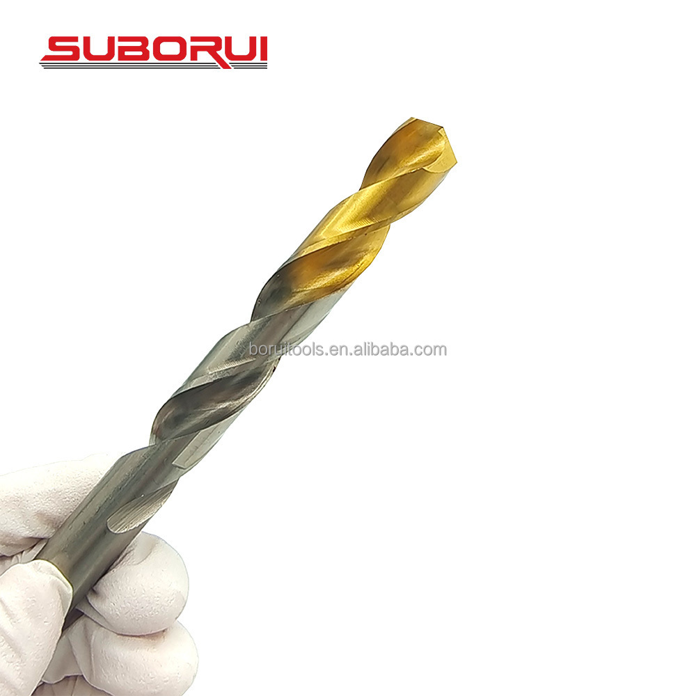 SUBORUI Custom Drill Bit HSS Co M35 M2 Cobalt Steel Titanio Broca Half Titanium Nitride Coated Metal Drill Bits for Industry