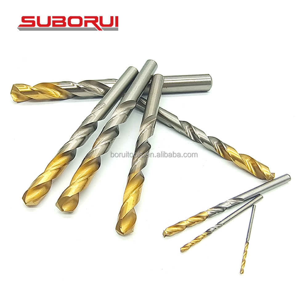 SUBORUI Custom Drill Bit HSS Co M35 M2 Cobalt Steel Titanio Broca Half Titanium Nitride Coated Metal Drill Bits for Industry