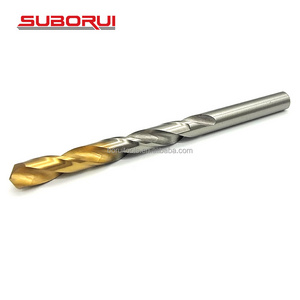 SUBORUI Custom Drill Bit HSS Co M35 M2 Cobalt Steel Titanio Broca Half Titanium Nitride Coated Metal Drill Bits for Industry