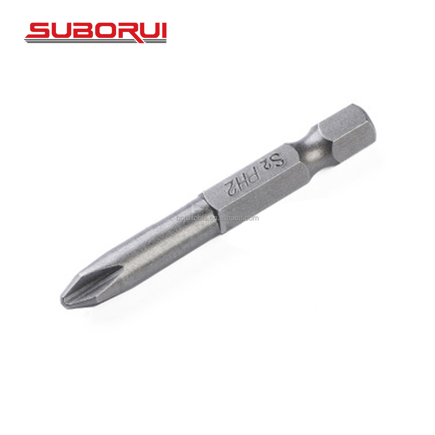 SUBORUI 50mm Length Cross S2 Short Magnetic Electric Screwdriver Bit Set Wind Batch Head Phillips Screw driver Bits