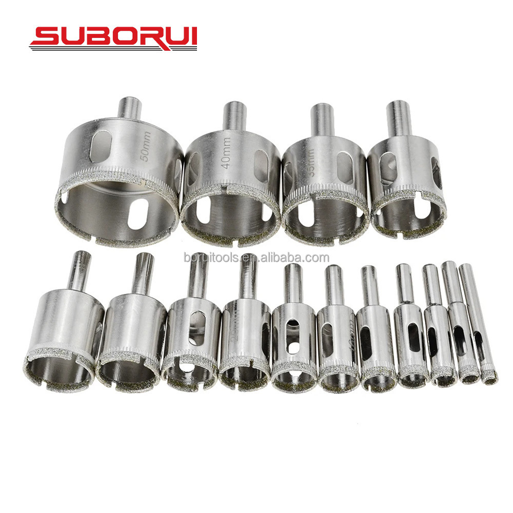 SUBORUI Diamond Glass Tile Core Hole Saw Cutter Drill Bit Set For Glass Tile Ceramic Marble Porcelain Brocas Diamantadas