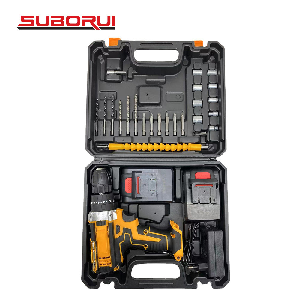 SUBORUI Factory 12V 21V Taladro Inalambrico Power Tools Rechargeable Battery Electric Cordless Drill Set