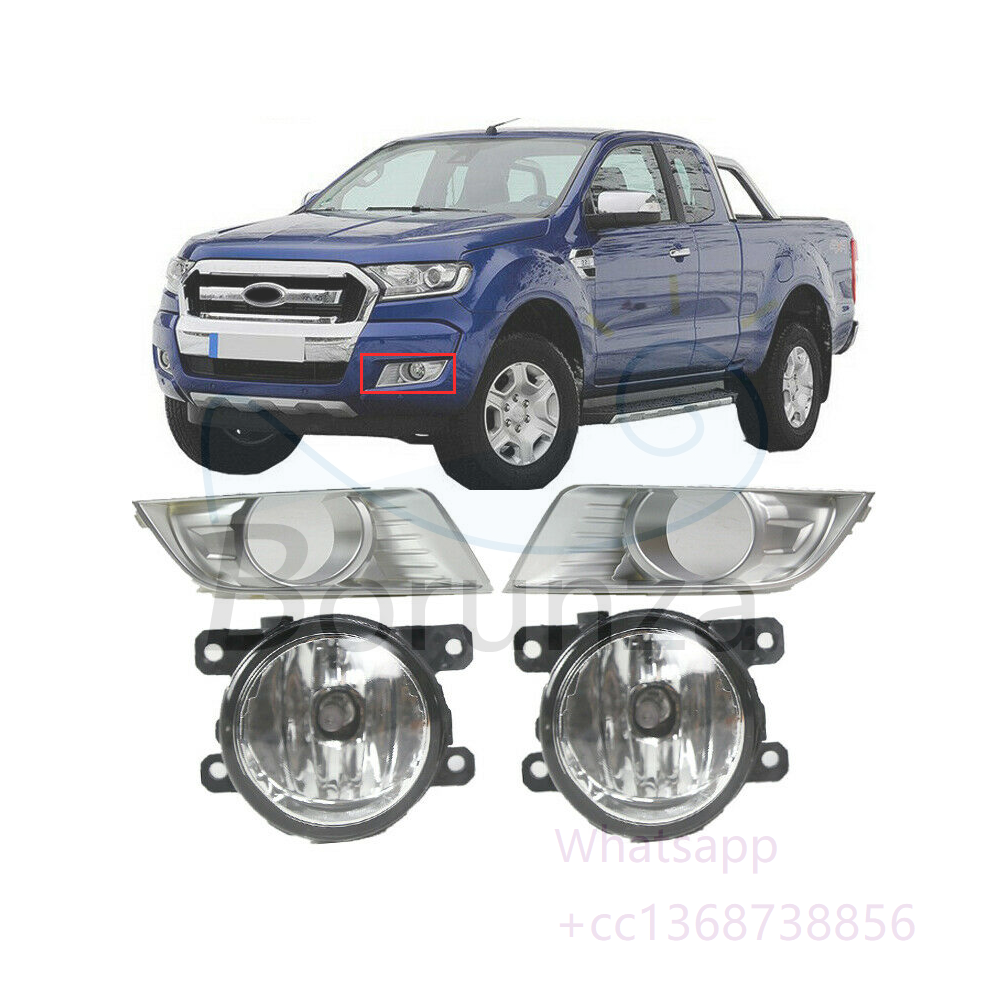 High Quality Auto Parts For Ford Ranger T6 2015-2018 Wildtrak Pickup Light Fog Lamp Pair WChrome cover