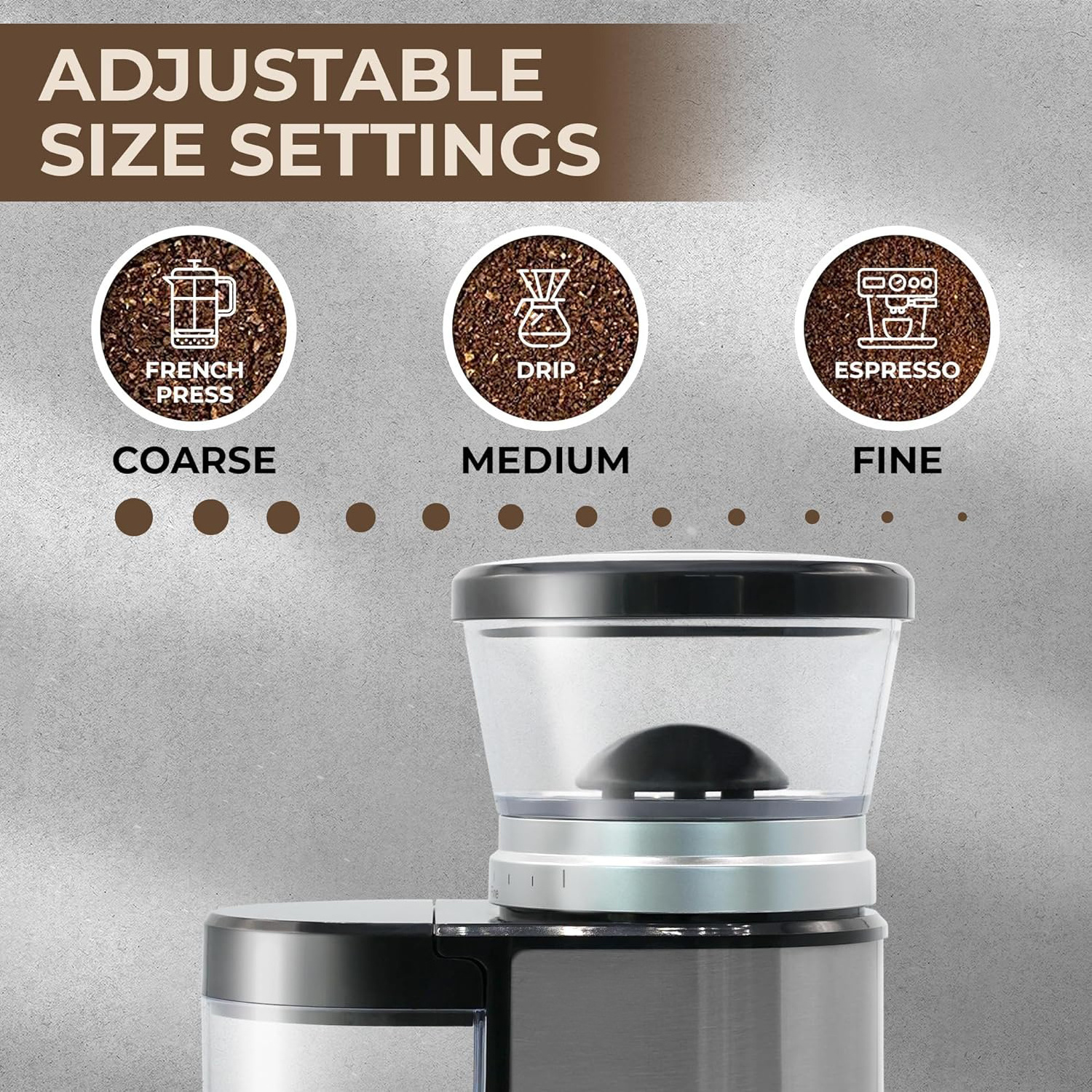 Small Grinding Coffee Grinder Burr Adjustable Setting Espresso Coffee Bean Grinder Coffee Grinder