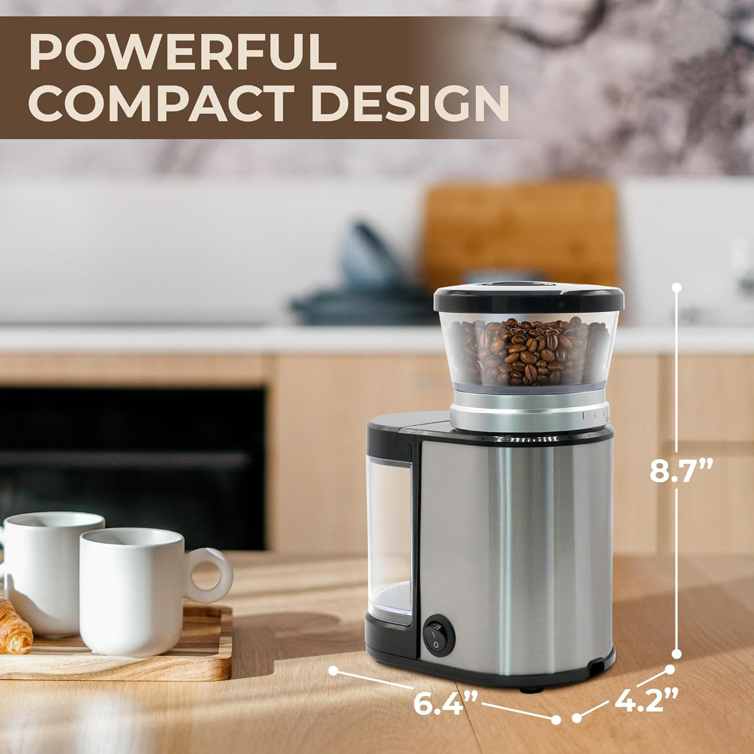 Removable Grinds Container portable coffee grinder for herb peanut grains beans