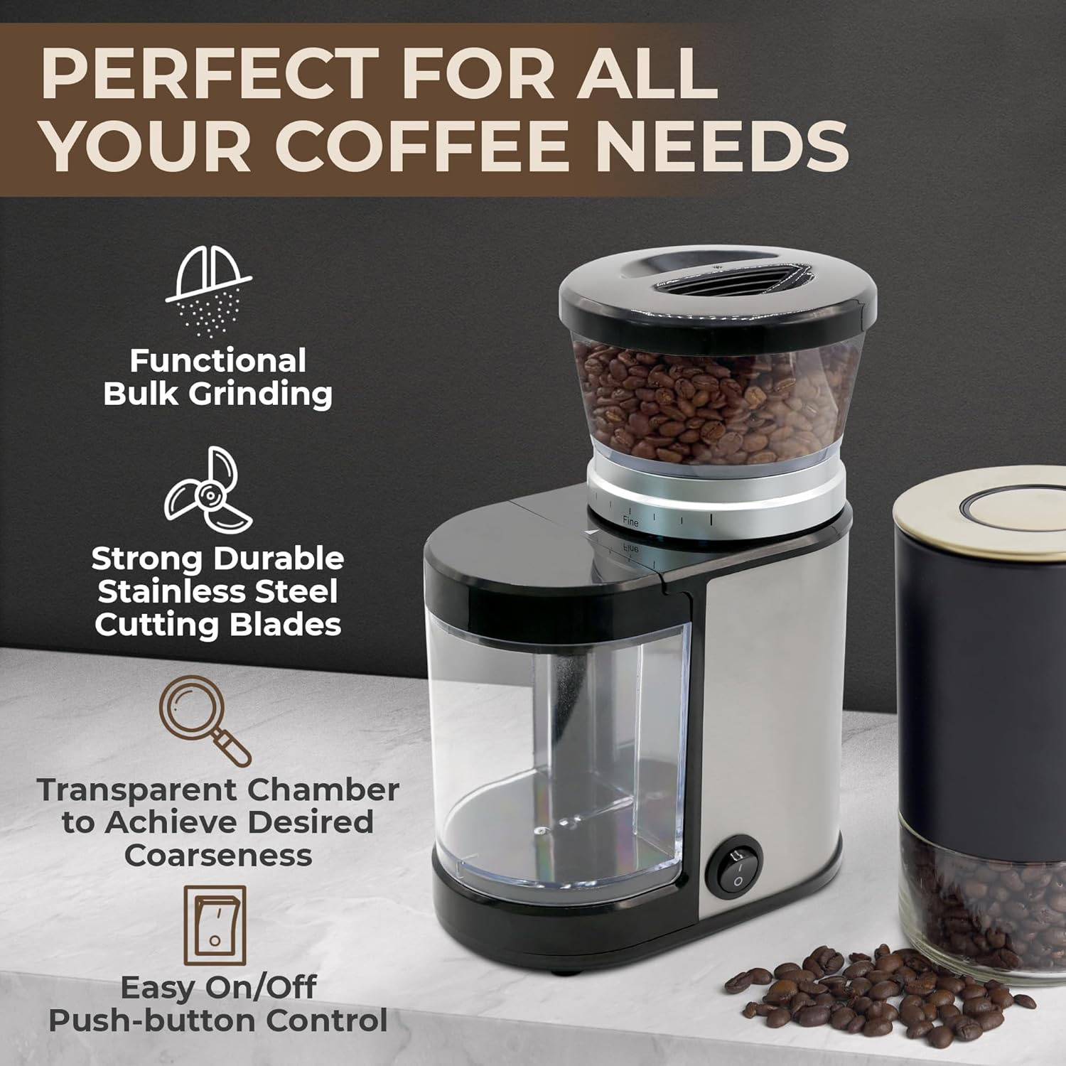 Small Grinding Coffee Grinder Burr Adjustable Setting Espresso Coffee Bean Grinder Coffee Grinder