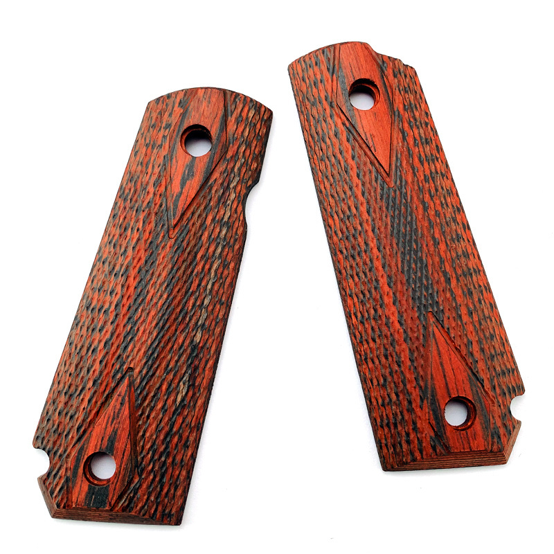 2Pieces Natural red wood Handle Grips Patch Custom Grips