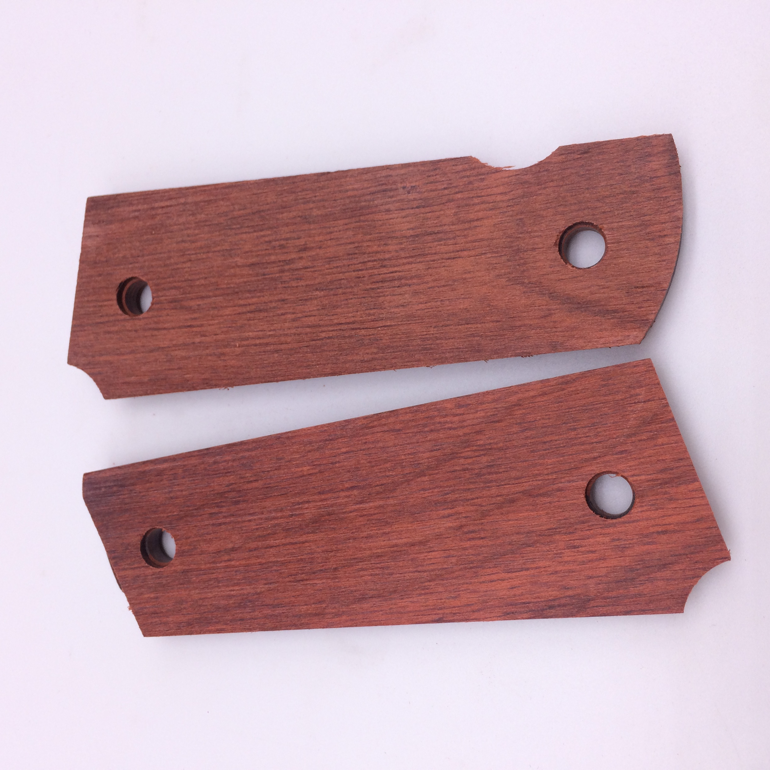 2Pieces Natural red wood Handle Grips Patch Custom Grips