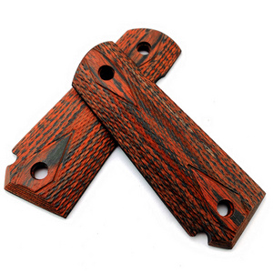 2Pieces Natural red wood Handle Grips Patch Custom Grips