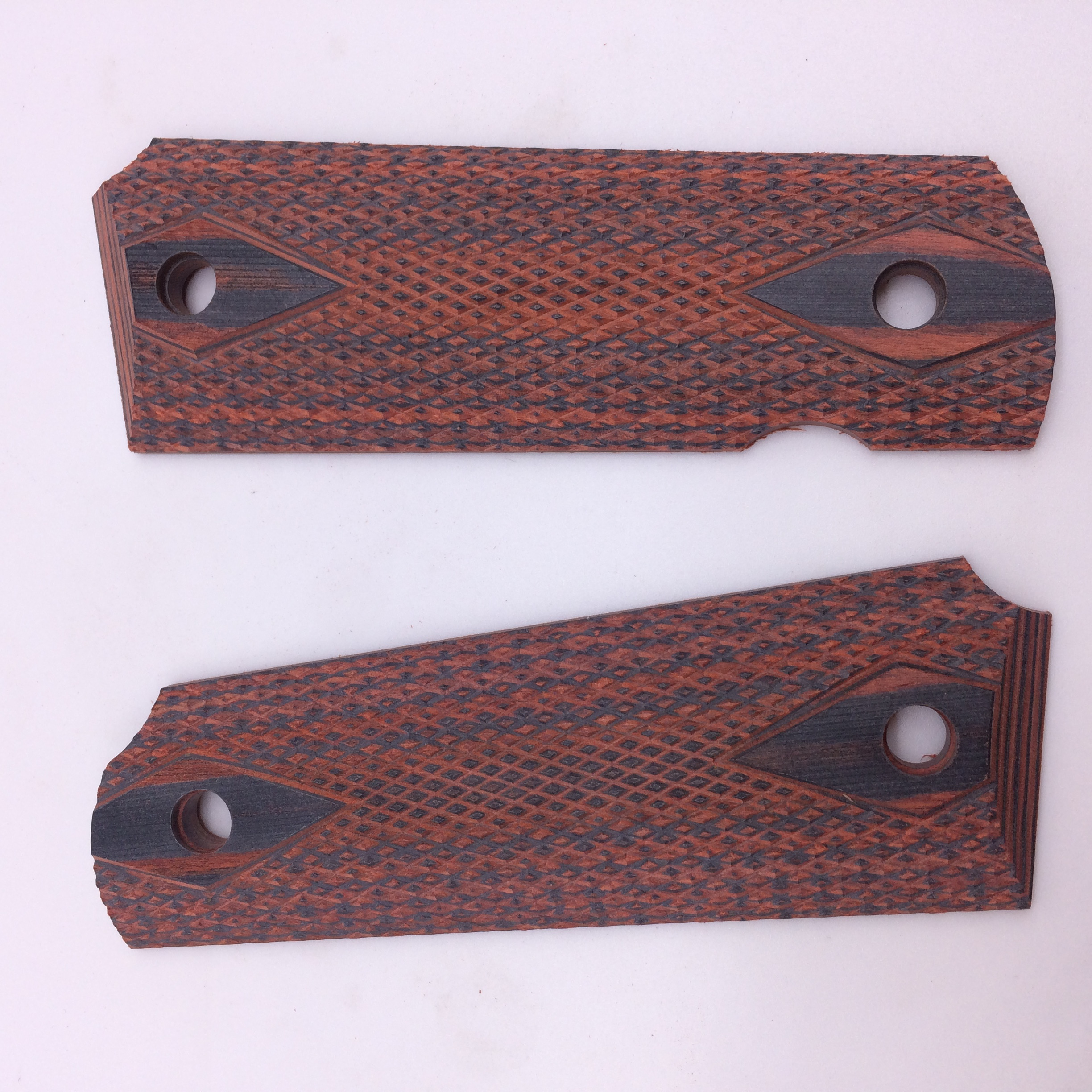 2Pieces Natural red wood Handle Grips Patch Custom Grips