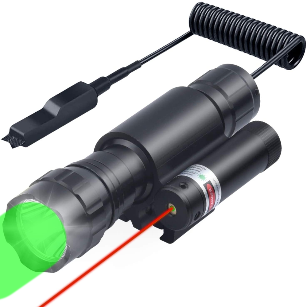 Bosait Laser Sight and Flashlight Combo Hunting Green Flashlight