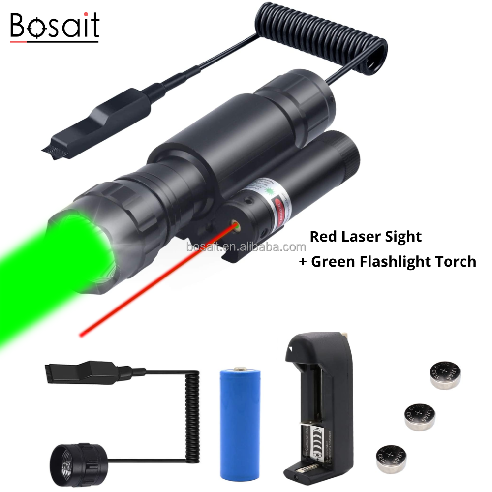 Bosait Laser Sight and Flashlight Combo Hunting Green Flashlight