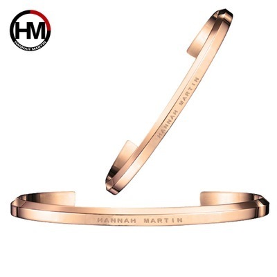 Hannah Martin Vacuum Plating Jewelry Bracelet Rose Gold Stainless Steel U-shaped Opening One Size Women's Bracelet