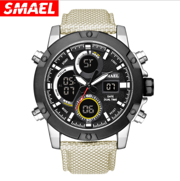 Cross-border explosion SMAEL 1325 outdoor sports waterproof leather men's watch multi-function Japanese movement quartz watch