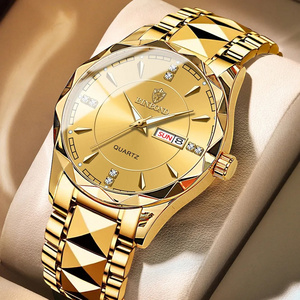 BINBOND Business Gold Luxury Original Wrist  Waterproof Stainless Steel Golden Male Wristwatches Watch For Men Relogio Masculino