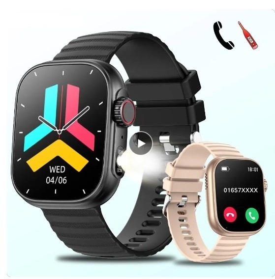 ZW39 Smart Watch Men Women LED Flashlight 100 Sport Modes Fitness Tracker Body Temperature 2.01 Screen Smartwatch Men Wome