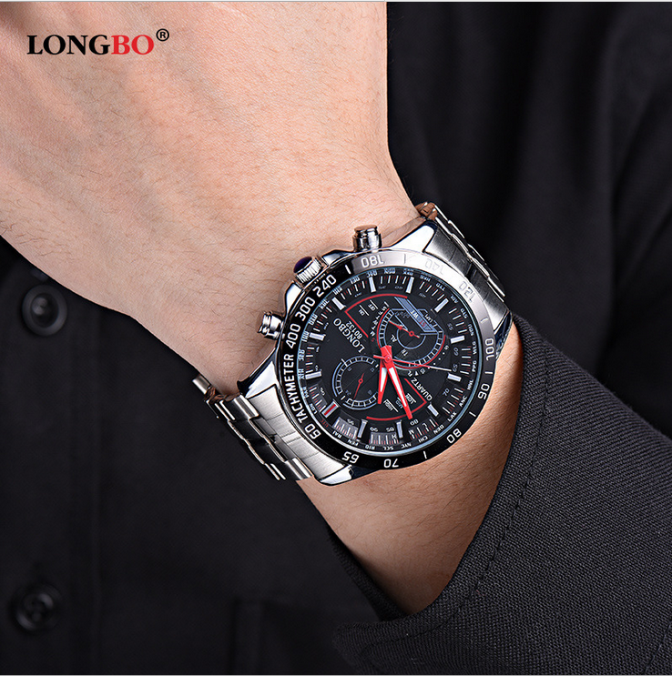 LONGBO Multi - functional steel men 's watches casual waterproof student watches