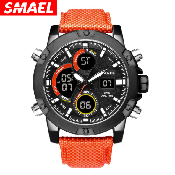 Cross-border explosion SMAEL 1325 outdoor sports waterproof leather men's watch multi-function Japanese movement quartz watch