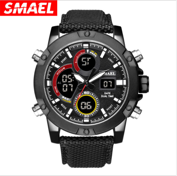 Cross-border explosion SMAEL 1325 outdoor sports waterproof leather men's watch multi-function Japanese movement quartz watch